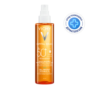 Купить: Vichy Capital Soleil Cell Protect 200 мл масло солнцезащитное увлажняющее для лица и тела SPF 50