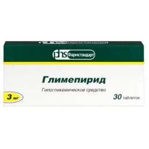 Купить: Глимепирид 3 мг 30 шт таблетки