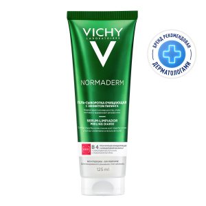 Купить: Vichy Normaderm 125 мл  гель-сыворотка очищающий для умывания лица с эффектом пилинга от прыщей и акне