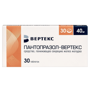 Купить: Пантопразол-Вертекс 40 мг 30 шт таблетки кишечнорастворимые покрытые пленочной оболочкой