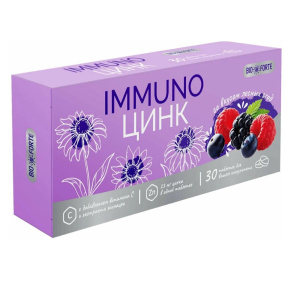 Купить: Bioforte иммуно цинк 800 мг 30 шт лесные ягоды таблетки