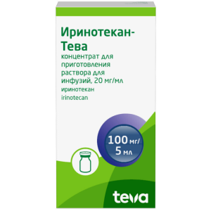 Купить: Иринотекан-Тева 2 % 5 мл 1 шт концентрат для приготовления раствора для инфузий