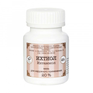 Купить: Ихтиоловая мазь 20% 25 г для наружного применения