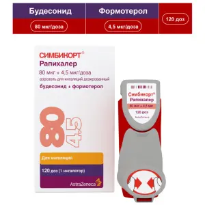 Купить Симбикорт Рапихалер 80 мкг + 4,5 мкг 120 доз порошок для ингаляций дозированный