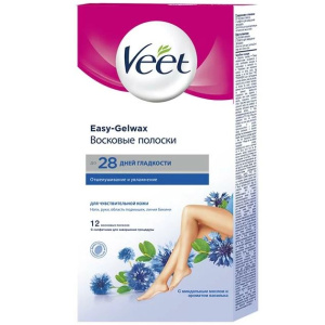 Купить: Veet Easy-Gelwax 12 шт восковые для депиляции для чувствительной кожи