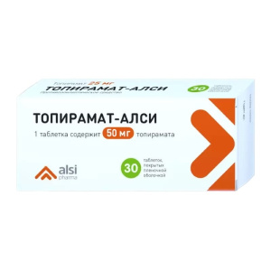 Купить: Топирамат-Алси 50 мг 30 шт таблетки покрытые пленочной оболочкой