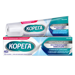 Купить: Корега Экстра Сильный 40 г  крем для фиксации зубных протезов нейтральный вкус