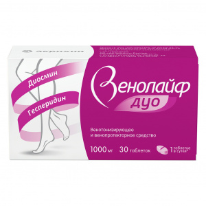Купить: Венолайф Дуо 1000 мг 30 шт таблетки покрытые пленочной оболочкой