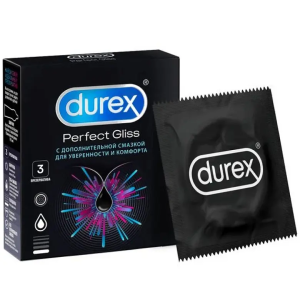 Купить: Durex Perfect Gliss 3 шт презервативы из натурального латекса
