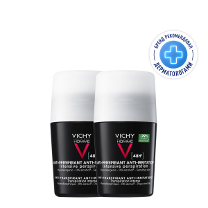Купить: Vichy Homme 50 мл 2 шт дезодорант-антиперсперант для чувствительной кожи 48 ч