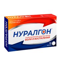 Купить: Нуралгон 400 мг + 325 мг 10 шт таблетки покрытые пленочной оболочкой