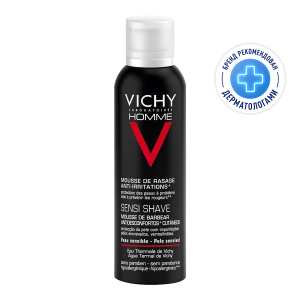 Купить: Vichy Homme 200 мл пена для бритья для мужчин против раздражения кожи с термальной водой