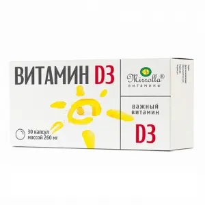 Купить Витамин Д3 Mirrolla 260 мг 30 шт капсулы