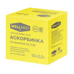 Купить: Аскорбинка Life Аsсorbiс acid 2,5 г 10 шт порошок в пакетах для приготовления раствора для приема внутрь