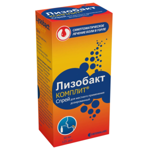 Купить: Лизобакт Комплит 0,1 мг + 4,0 мг + 0,3 мг/доза 30 мл 125 доз спрей для местного применения