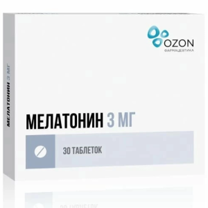 Купить: Мелатонин 3 мг 30 шт таблетки покрытые пленочной оболочкой