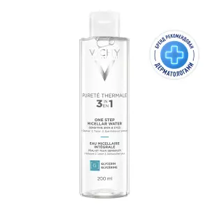 Купить Vichy Purete Thermale 200 мл вода мицеллярная  с минералами для снятия макияжа с чувствительной кожи лица и вокруг глаз