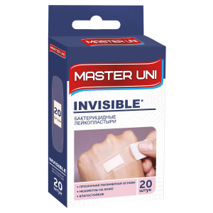 Купить: Master Uni Invisible 20 шт пластырь бактерицидный на прозрачной полимерной основе