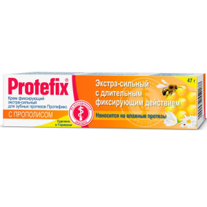 Купить: Protefix 47 г крем фиксирующий для зубных протезов экстра-сильный с прополисом