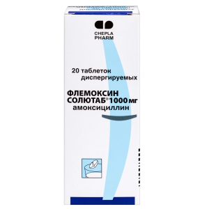 Купить: Флемоксин Солютаб 1000 мг 20 шт таблетки диспергируемые