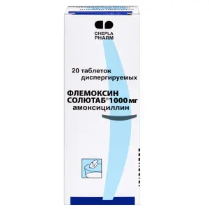 Купить Флемоксин Солютаб 1000 мг 20 шт таблетки диспергируемые