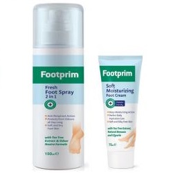 Купить: Footprim набор 150 мл дезодорант-антиперспирант для ног 2 в 1 + 75 мл крем для ног увлажняющий