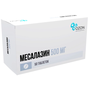 Купить: Месалазин 500 мг 50 шт таблетки покрытые оболочкой кишечнорастворимые