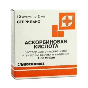 Купить: Аскорбиновая кислота 10 % 2 мл 10 шт раствор для внутривенного и внутримышечного введения ампулы
