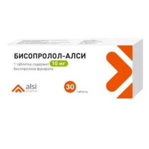 Купить: Бисопролол-Алси 10 мг 30 шт таблетки