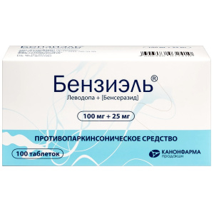 Купить: Бензиэль 100 мг + 25 мг 100 шт таблетки