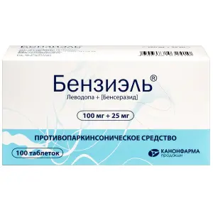 Купить Бензиэль 100 мг + 25 мг 100 шт таблетки