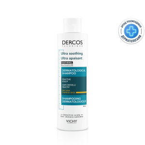 Купить: Vichy Dercos 200 мл шампунь-уход успокаивающий  без сульфатов для сухих волос и чувствительной кожи с пантенолом