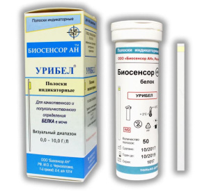 Купить: Урибел 50 шт тест-полоски для определения белка в моче
