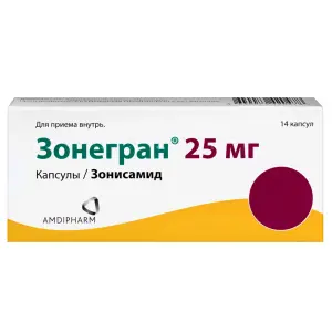 Купить Зонегран 25 мг 14 шт капсулы