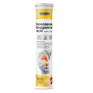 Купить: BioForte Глюкозамин Хондроитин МСМ-комплекс 17 шт таблетки шипучие грейпфрут