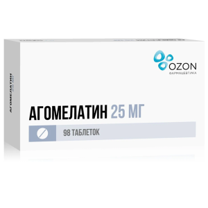 Купить: Агомелатин 25 мг 98 шт таблетки покрытые пленочной оболочкой