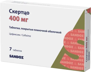 Купить: Скертцо 400 мг 7 шт таблетки покрытые пленочной оболочкой