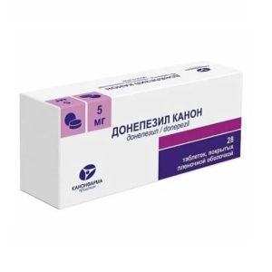 Купить: Донепезил Канон 5 мг 28 шт таблетки покрытые оболочкой