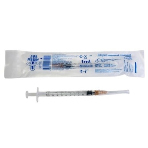 Купить: Шприц 1 мл 10 шт одноразовый трехдетальный стерильный с иглой 26G (0,45 мм х 12 мм)