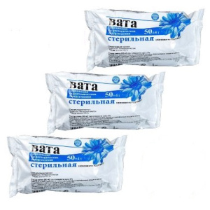 Купить: Розовый Фламинго 50 г 3 шт вата хирургическая стерильная