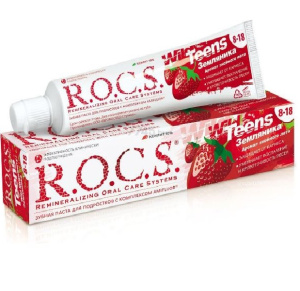 Купить: Rocs Teens 74 паста зубная для детей и подростков земляника 8+