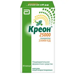 Купить Креон 25000 50 шт капсулы кишечнорастворимые