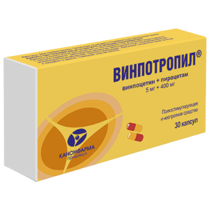 Купить: Винпотропил 5 мг + 400 мг 30 шт капсулы