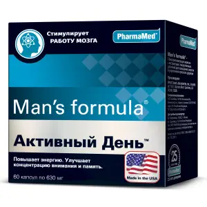 Купить Man's formula Активный день 630 мг 60 шт капсулы
