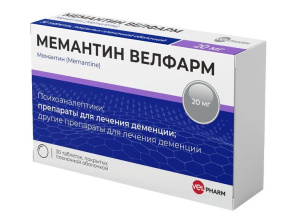 Купить: Мемантин Велфарм 20 мг 30 шт таблетки покрытые пленочной оболочкой