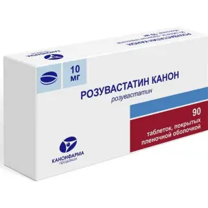 Купить Розувастатин-Канон 10 мг 90 шт таблетки покрытые пленочной оболочкой