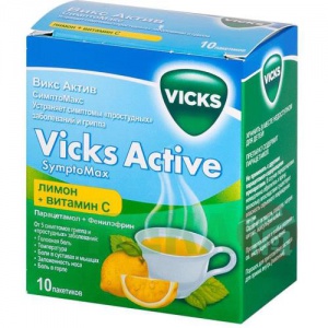 Купить: Викс Актив СимптоМакс 5 г 10 шт порошок для приготовления раствора для приема внутрь лимон