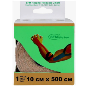 Купить: Кинезио Тейп Кинезио Тейп 10 см x 500 см лента кинезиологическая на хлопковой основе в рулоне бежевый с логотипом