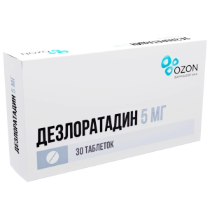Купить: Дезлоратадин 5 мг 30 шт таблетки покрытые пленочной оболочкой