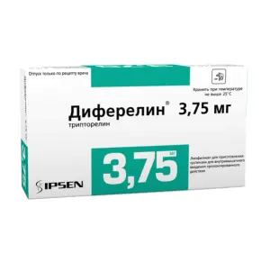 Купить Диферелин 3,75 мг лиофилизат для суспензии для внутримышечного введения пролонгированного действия + растворитель